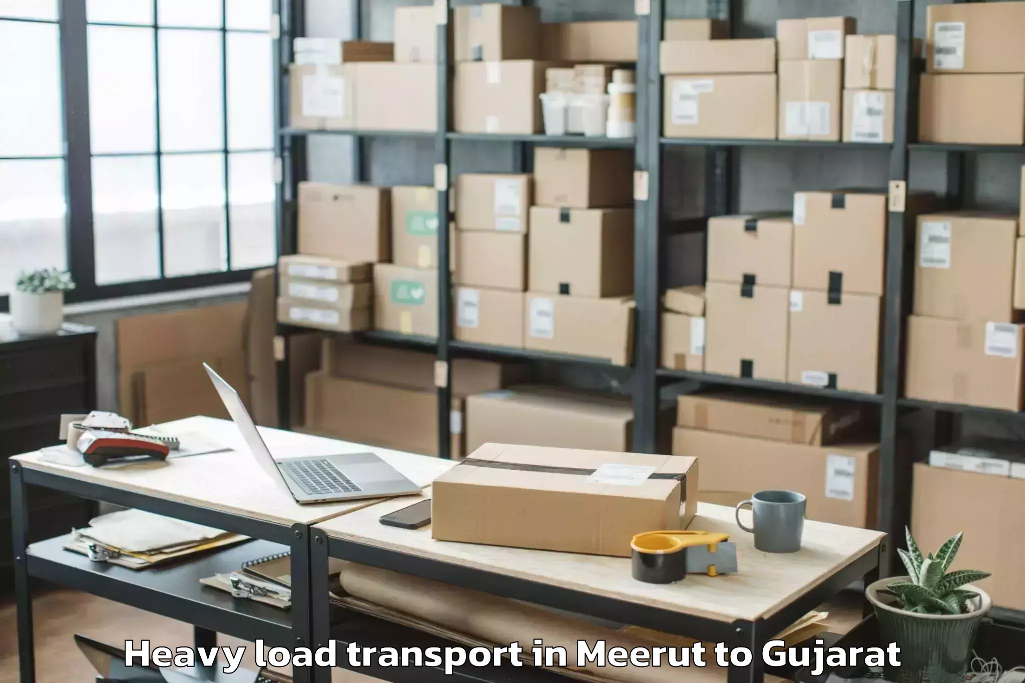 Reliable Meerut to Vaghodia Ina Heavy Load Transport